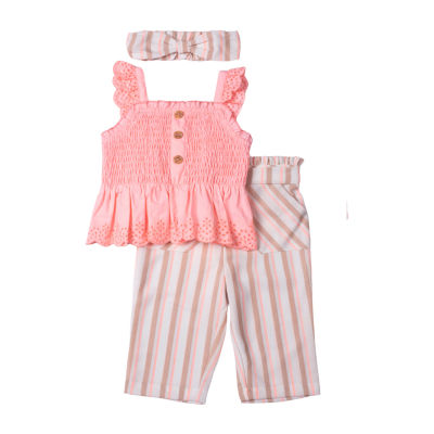 Little Lass Baby Girls 3-pc. Pant Set