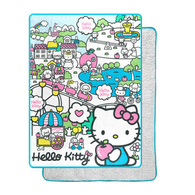 Northwest Hello Kitty Cute World Sherpa Midweight Throw