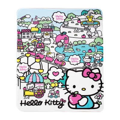 Northwest Hello Kitty Cute World Sherpa Midweight Throw