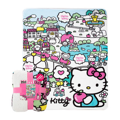 Northwest Hello Kitty Cute World Sherpa Midweight Throw