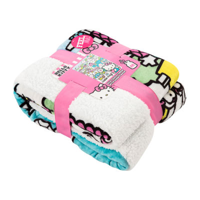 Northwest Hello Kitty Cute World Sherpa Midweight Throw