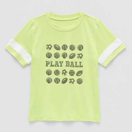 Okie Dokie Toddler & Little Boys Active Mesh Crew Neck Short Sleeve Graphic T-Shirt, 2t, Green