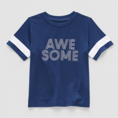 Okie Dokie Active Mesh Toddler & Little Boys Crew Neck Short Sleeve Regular Fit Graphic T-Shirt