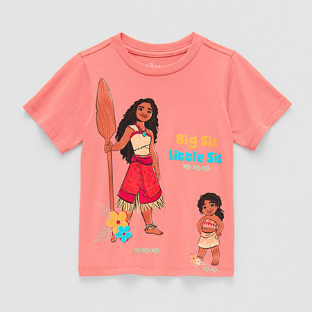 Toddler Girls Crew Neck Short Sleeve Moana Graphic T-Shirt, 2t, Orange