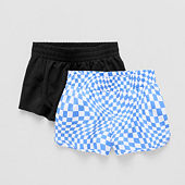 Xersion Pull-On Little & Big Girls Mid Rise Adjustable Waist Running Short