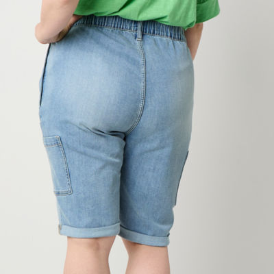 St. John's Bay Womens 11 1/2" Mid Rise Plus Seated Wear Bermuda Short