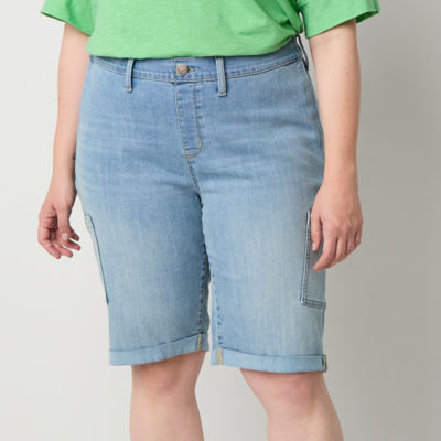 St. John's Bay Womens 11 1/2" Mid Rise Plus Seated Wear Bermuda Short