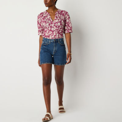 a.n.a Relaxed Womens High Rise Denim Short
