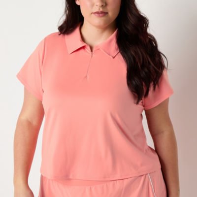 Xersion Womens Plus Short Sleeve Polo Shirt