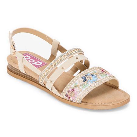 Pop Womens Bastette Wedge Sandals, 10 Medium, White