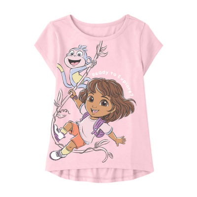 Xtreme Toddler Girls Crew Neck Short Sleeve Regular Fit Dora the Explorer Graphic T-Shirt