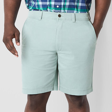 St. John's Bay Comfort Waist 10" & 11" Mens Big and Tall Stretch Fabric Chino Short, 48 Regular, Green