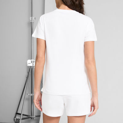 PUMA Womens Stretch Short Length Ribbed Trim Sweatshirt