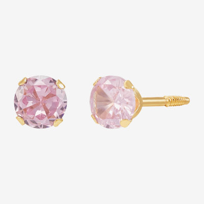 Limited Quantities! Cubic Zirconia 14K Gold 4mm Round Stud Earrings