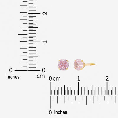 Limited Quantities! Cubic Zirconia 14K Gold 4mm Round Stud Earrings