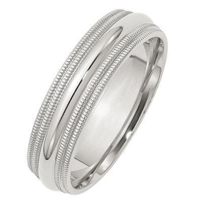 Personalized 6MM Sterling Silver Wedding Band