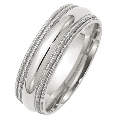 Personalized 7MM Sterling Silver Wedding Band