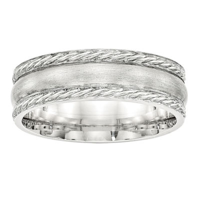 Personalized 6MM Sterling Silver Wedding Band