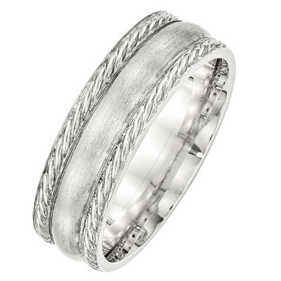 Personalized 6MM Sterling Silver Wedding Band