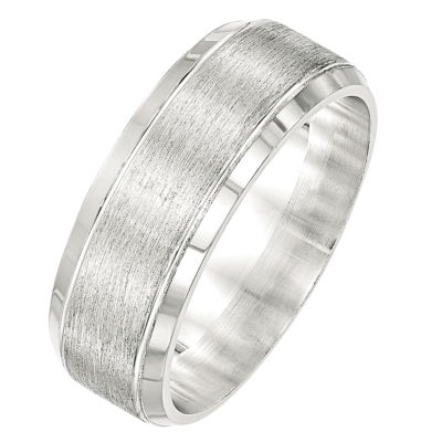 Personalized 8MM Sterling Silver Wedding Band