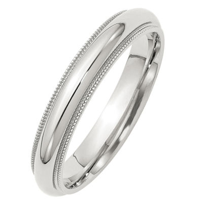 Personalized 4MM Sterling Silver Wedding Band