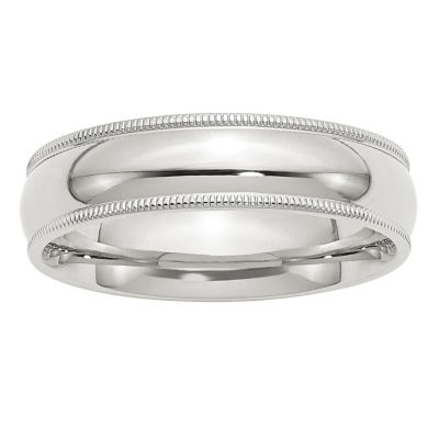 Personalized 6MM Sterling Silver Wedding Band