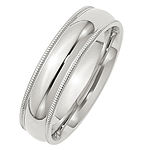 Personalized 6MM Sterling Silver Wedding Band