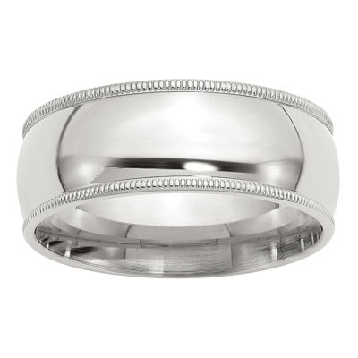 8MM Sterling Silver Wedding Band