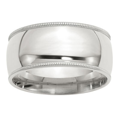 Personalized 10MM Sterling Silver Wedding Band