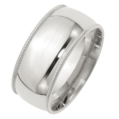 Personalized 10MM Sterling Silver Wedding Band