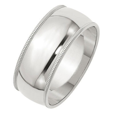 Zales Men's 8.0mm Milgrain Edge Comfort-Fit Engravable Wedding