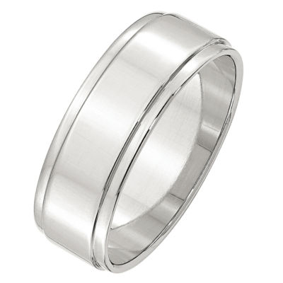 Personalized 7MM Sterling Silver Wedding Band