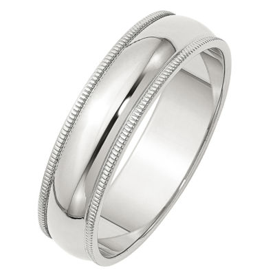 6MM Sterling Silver Wedding Band