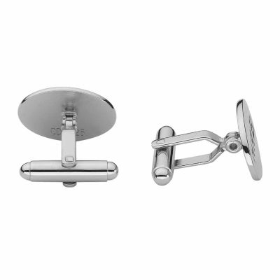 Personalized Sterling Silver Oval Cuff Links