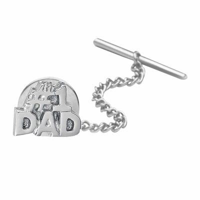 #1 Dad Rhodium-Plated Tie Tack