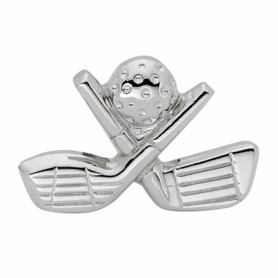 Golf Clubs Rhodium-Plated Tie Tack