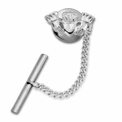 Irish Claddagh Sterling Silver Tie Tack