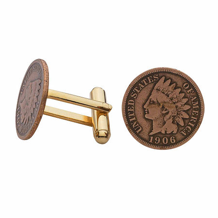 Indian Head Penny Cuff Links, One Size, Brown