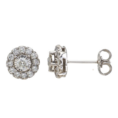 1/2 CT. T.W. Genuine White Diamond 10K White Gold 8.3mm Stud Earrings