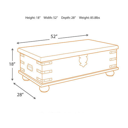 Signature Design By Ashley Carynhurst Lift-Top Coffee Table, One Size, White