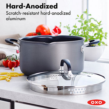OXO Hard Anodized Nonstick Cookware, 6 Quart Covered Stockpot