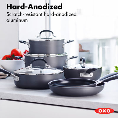 OXO Good Grips 10-pc. Aluminum Hard Anodized Non-Stick Cookware Set