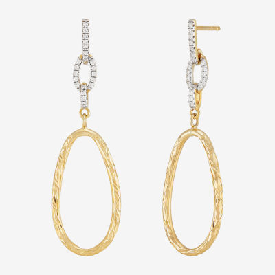 CT. T.W. Natural White Diamond 10K Gold Drop Earrings