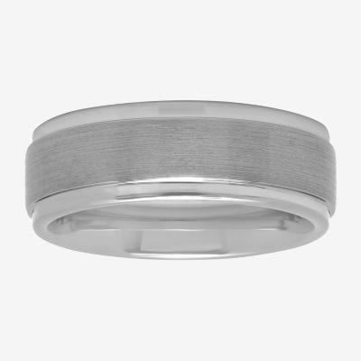  Mens 8mm Comfort-Fit Ring in Tungsten