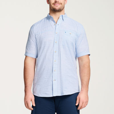 IZOD Saltwater Big and Tall Mens Classic Fit Short Sleeve Button-Down Shirt