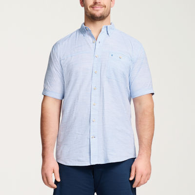 IZOD Saltwater Big and Tall Mens Classic Fit Short Sleeve Button-Down Shirt  - JCPenney