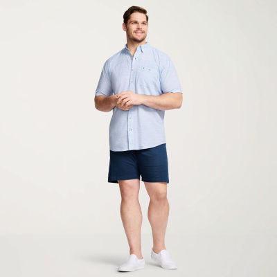 IZOD Saltwater Big and Tall Mens Classic Fit Short Sleeve Button-Down Shirt