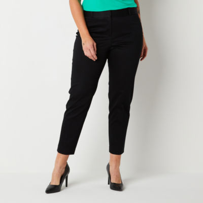 Liz Claiborne-Tall Emma Womens Mid Rise Straight Fit Ankle Pant