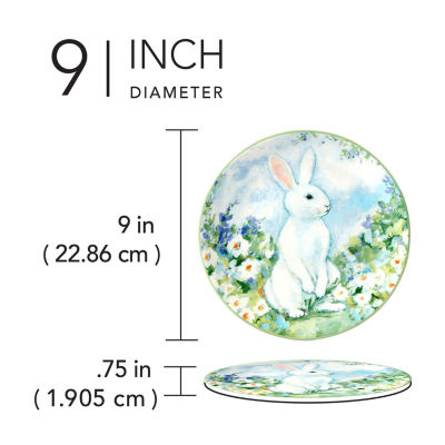 Certified International Easter Morning 4-pc. Earthenware Dessert Plate