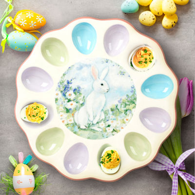 Certified International Easter Morning Earthenware Egg Plate